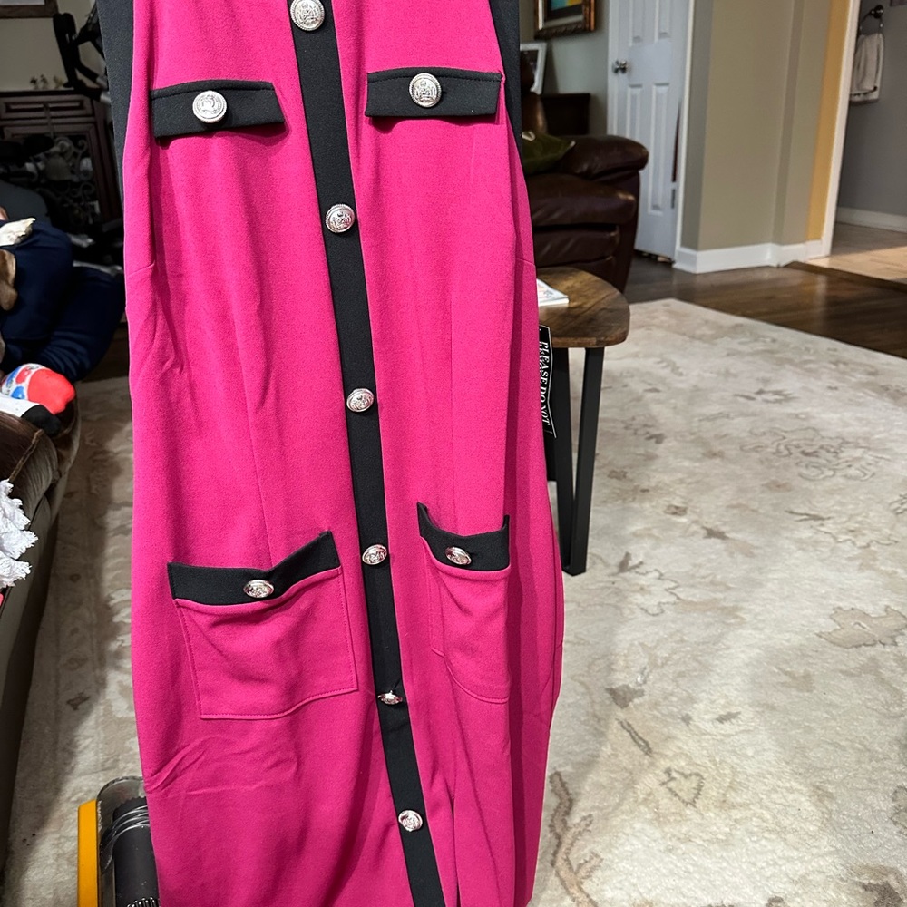 Pink black dress